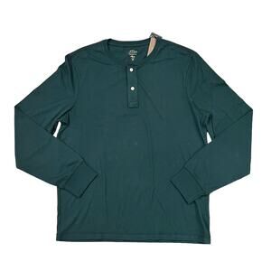 NWT J. Crew Men's Old Forest Green Broken-In Henley Shirt